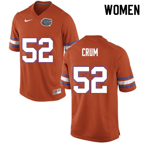 Women #52 Quaylin Crum Florida Gators College Football Jerseys Orange